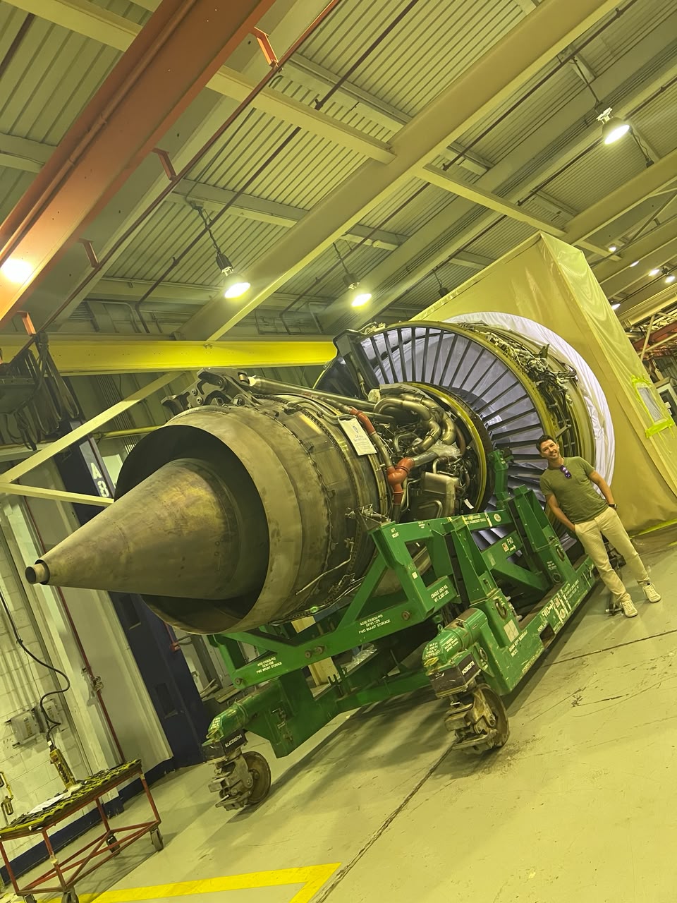 Matthew Hewitt in an aerospace engine MRO facility